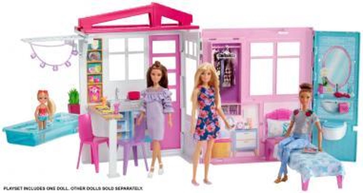 Barbie Poppenhuis - Inclusief Een pop - Roze