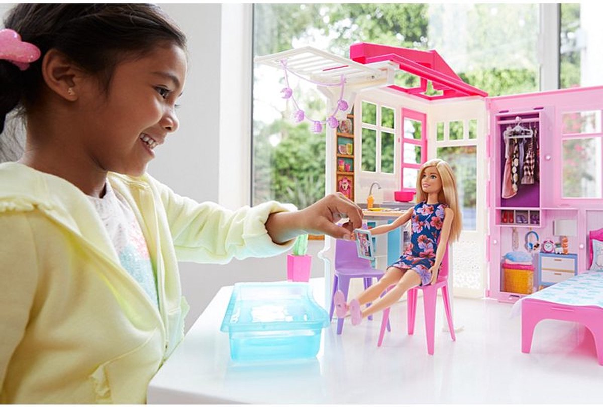 Barbie Poppenhuis - Inclusief Een pop - Roze