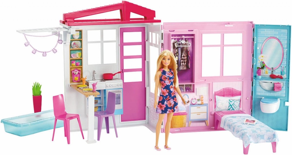 Barbie Poppenhuis - Inclusief Een pop - Roze