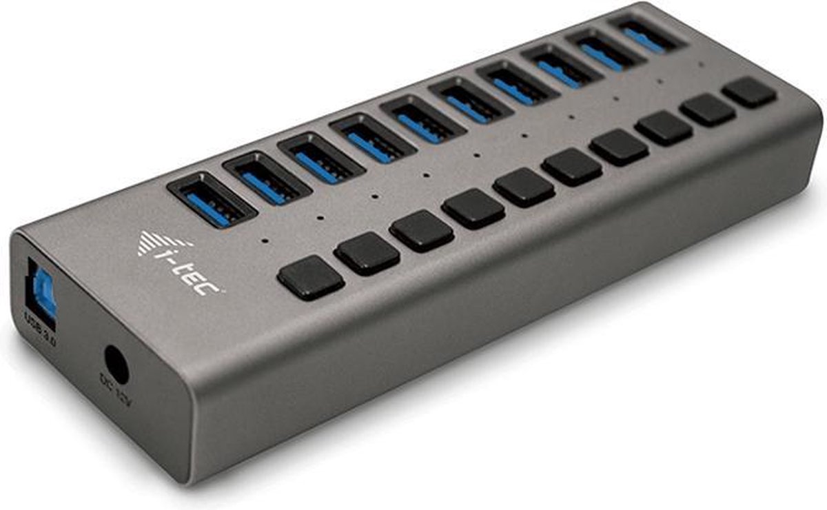 I-TEC 10 poorts USB hub + 48w adapter