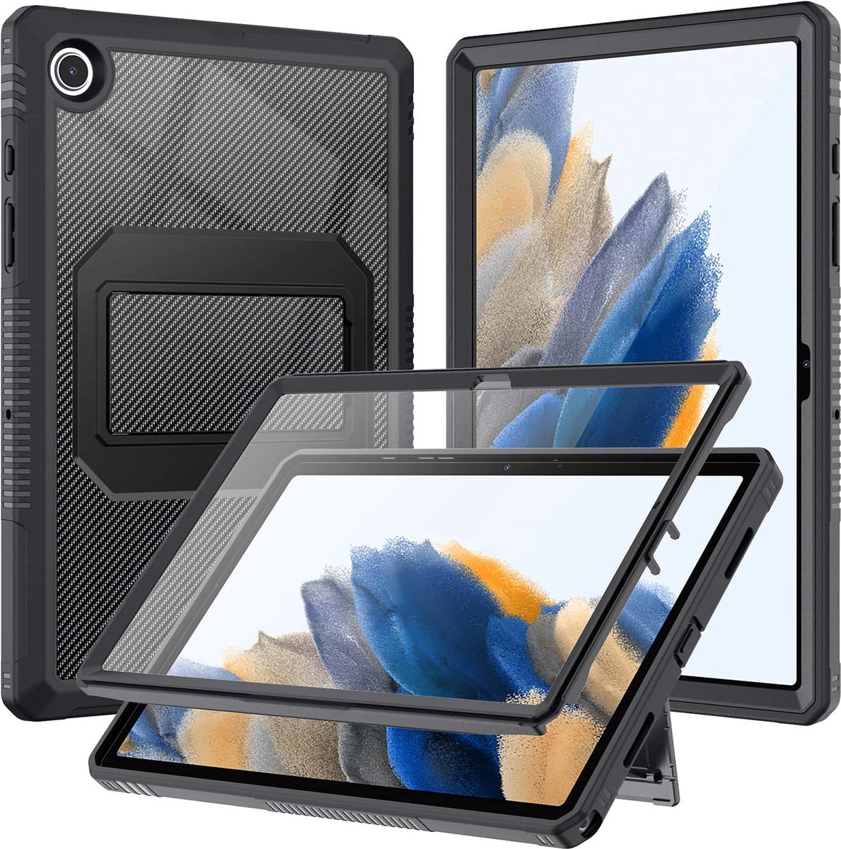 Fonu Fullcover hoes Samsung Tab A8 - 10.5 inch - Zwart