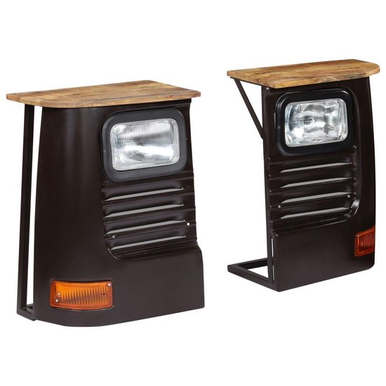 Vidaxl Dressoir Vrachtwagen Massief Mangohout Donker - Grijs