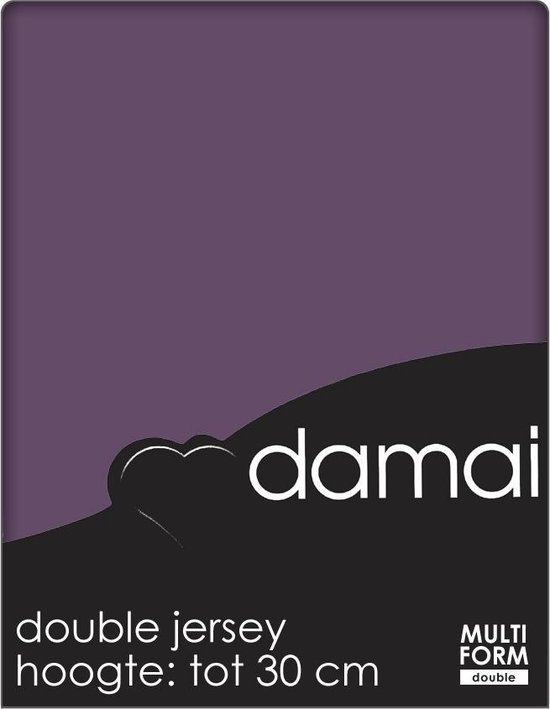 Damai Multiform Double Jersey Hoeslaken Purple-180 X 200 Cm Xl - Paars