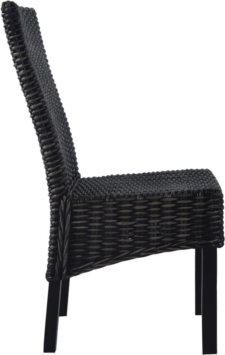 Vidaxl Eetkamerstoelen 4 St Kubu Rattan En Mangohout - Zwart