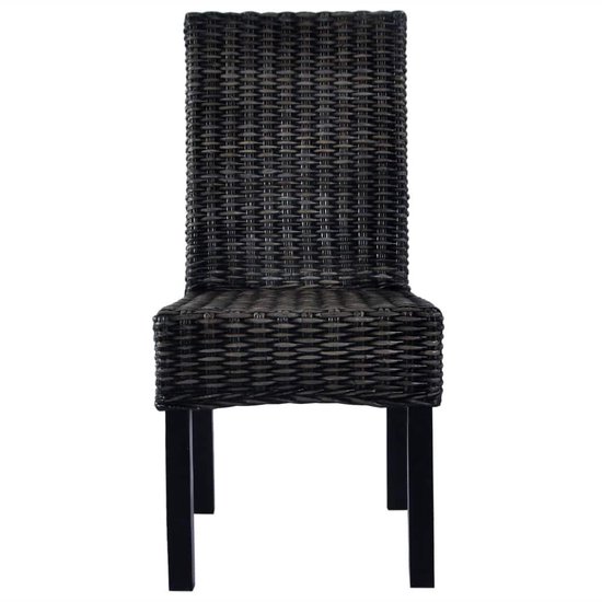 Vidaxl Eetkamerstoelen 4 St Kubu Rattan En Mangohout - Zwart