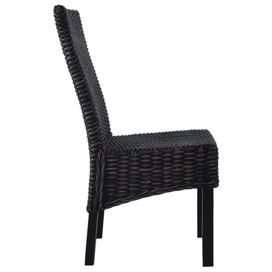 Vidaxl Eetkamerstoelen 4 St Kubu Rattan En Mangohout - Zwart
