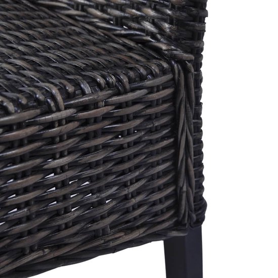 Vidaxl Eetkamerstoelen 4 St Kubu Rattan En Mangohout - Zwart