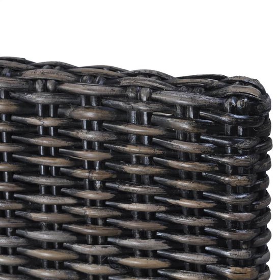 Vidaxl Eetkamerstoelen 4 St Kubu Rattan En Mangohout - Zwart