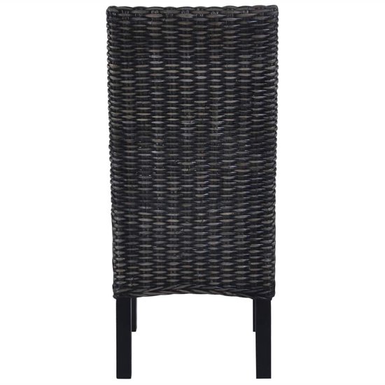 Vidaxl Eetkamerstoelen 4 St Kubu Rattan En Mangohout - Zwart