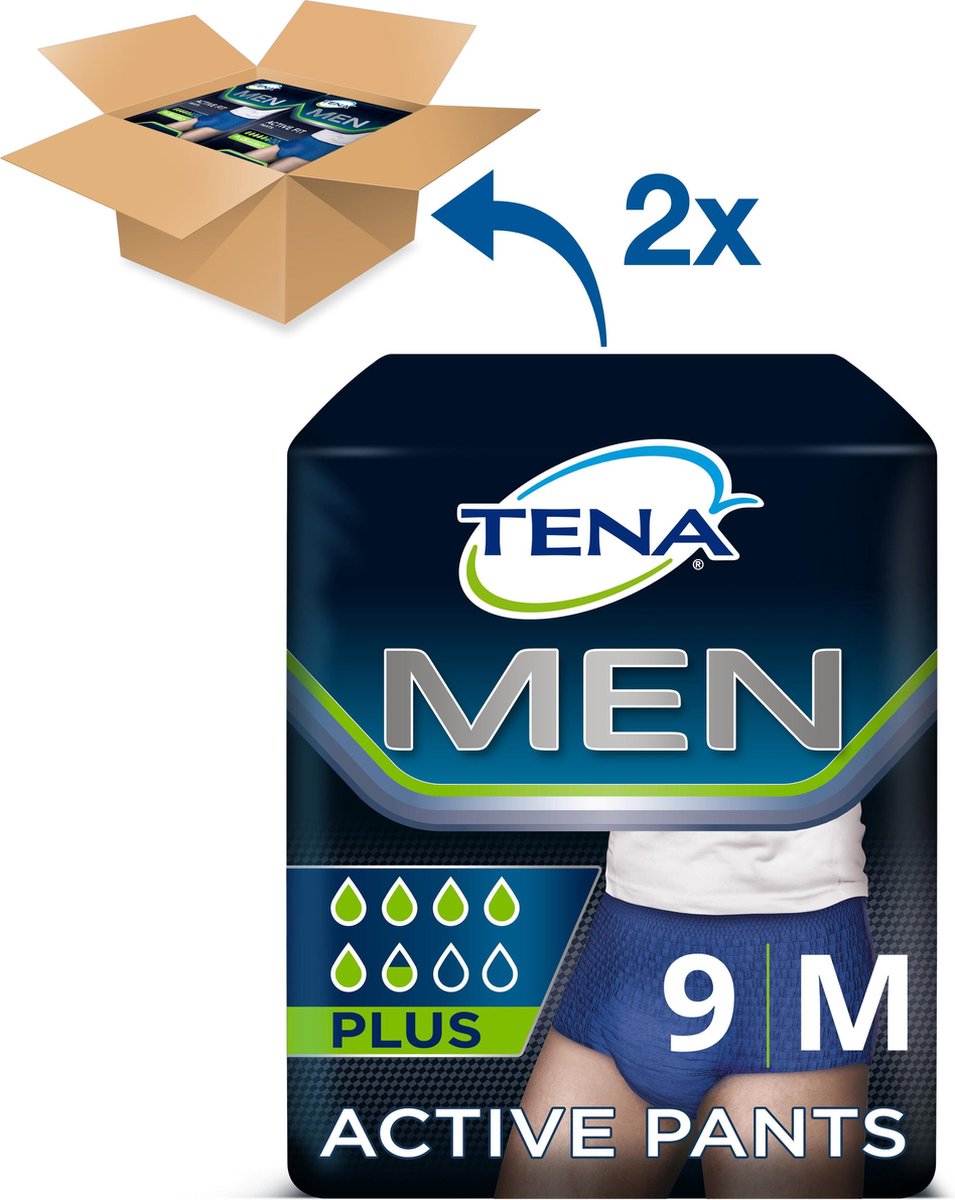 Tena Men Plus Medium Broekje Voordeelverpakking 2x9st