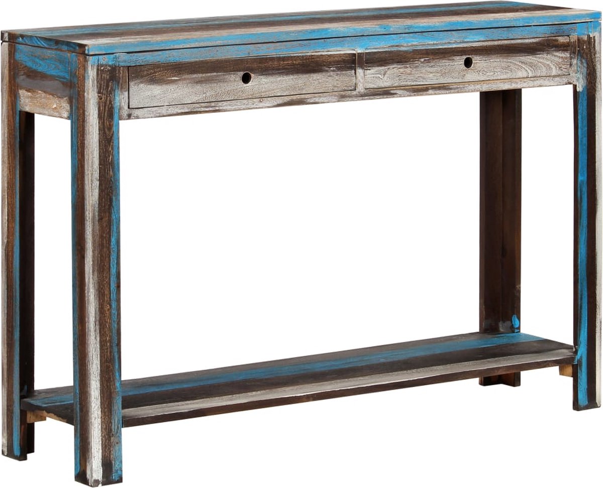 Vidaxl Wandtafel Vintage Stijl 118x30x80 Cm Massief Hout - Bruin