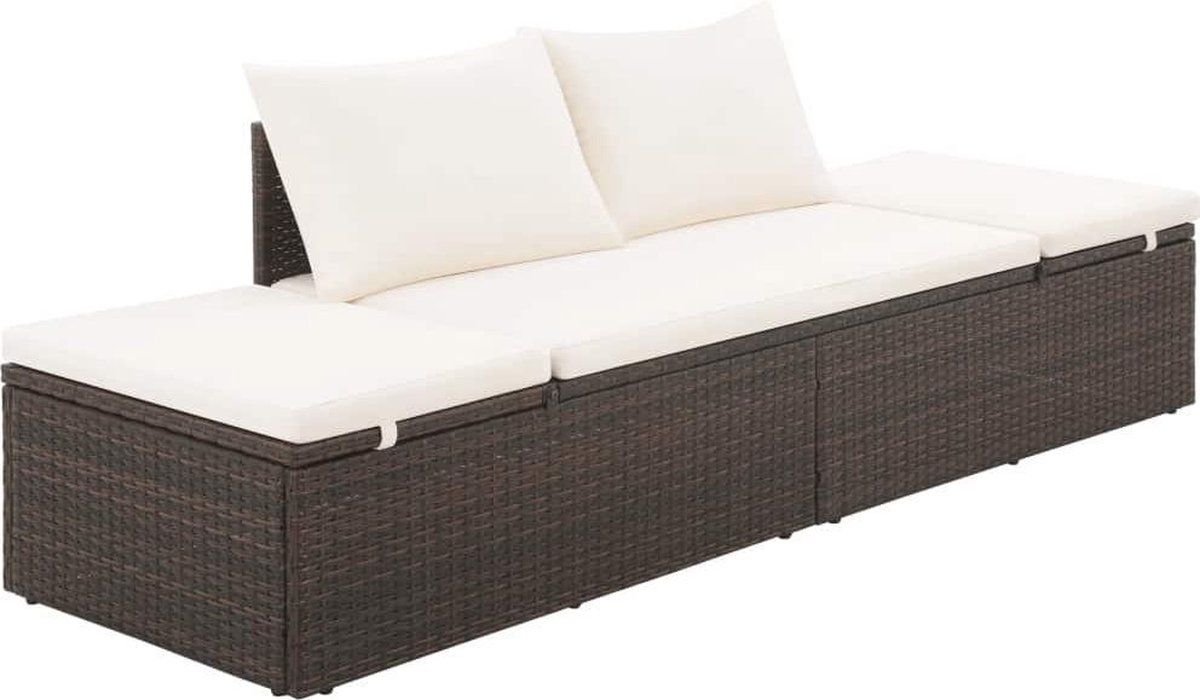 Vidaxl Tuinbed 195x60 Cm Poly Rattan - Bruin