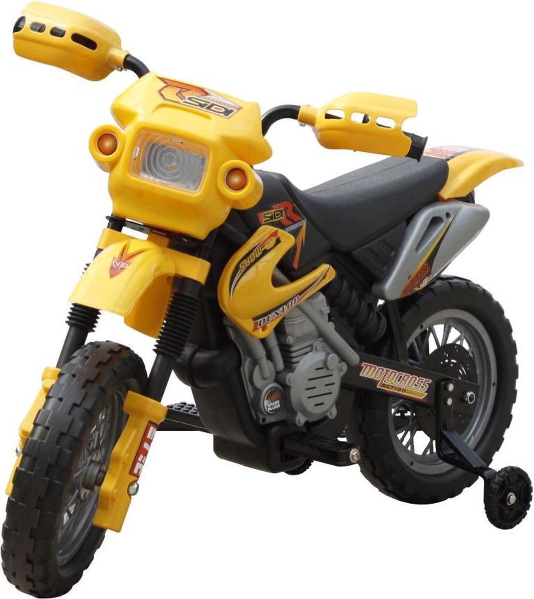 Kinder Motor Crosser Elektrisch 6 Volt - Geel