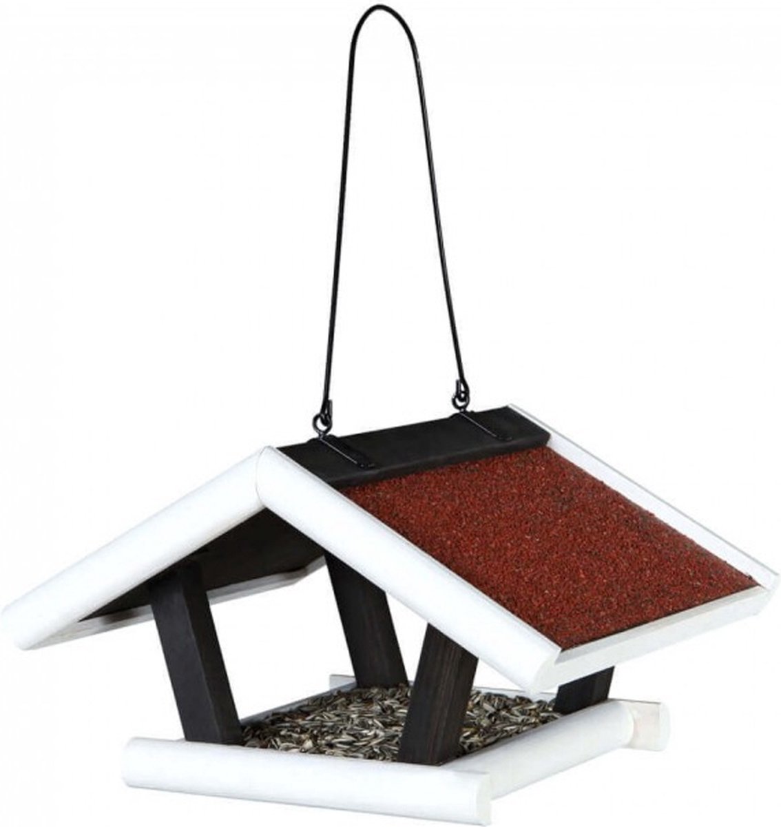 Trixie Vogelvoederhuisje Hangend Natura 30x18x28 Cm En Wit 55804 - Zwart