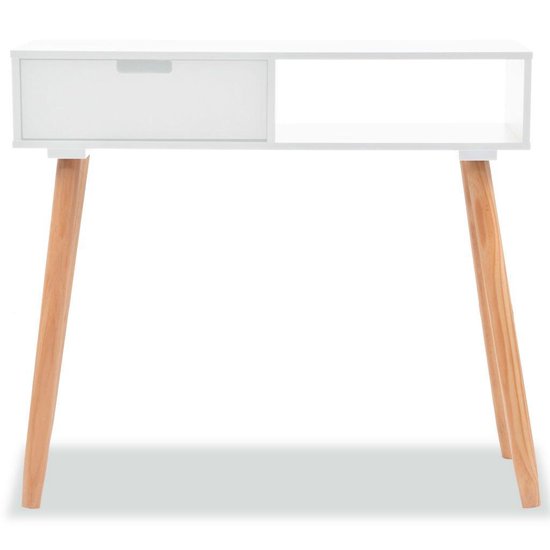 Vidaxl Wandtafel 80x30x72 Cm Massief Grenenhout - Wit