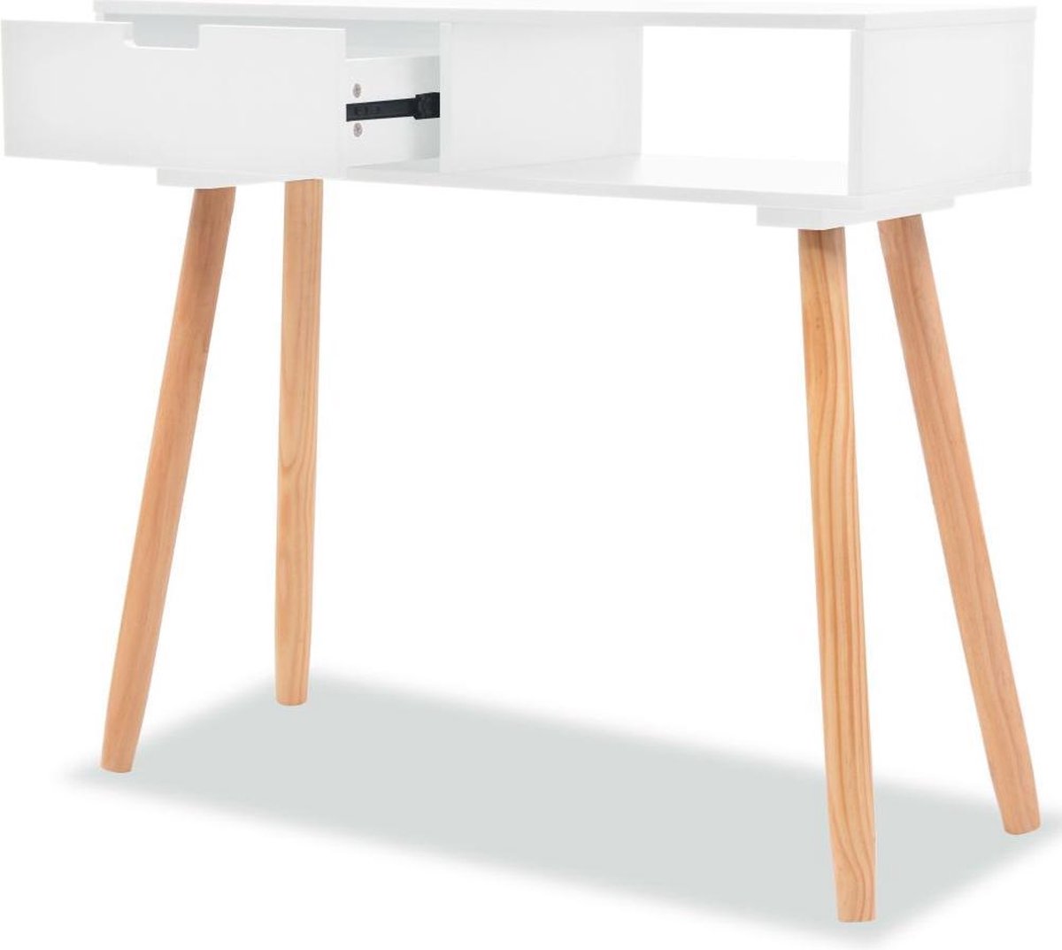 Vidaxl Wandtafel 80x30x72 Cm Massief Grenenhout - Wit