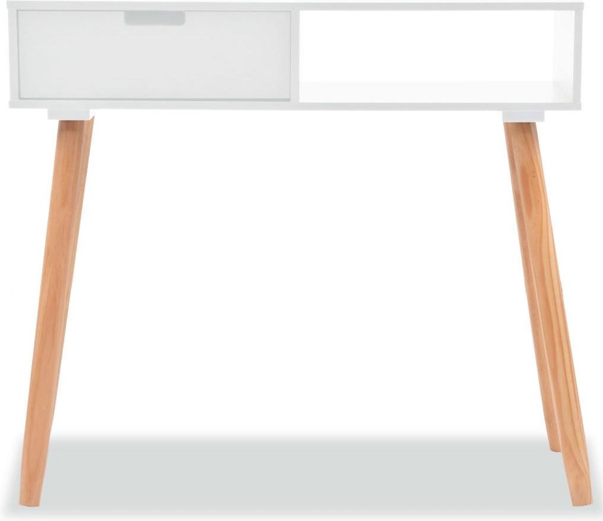 Vidaxl Wandtafel 80x30x72 Cm Massief Grenenhout - Wit