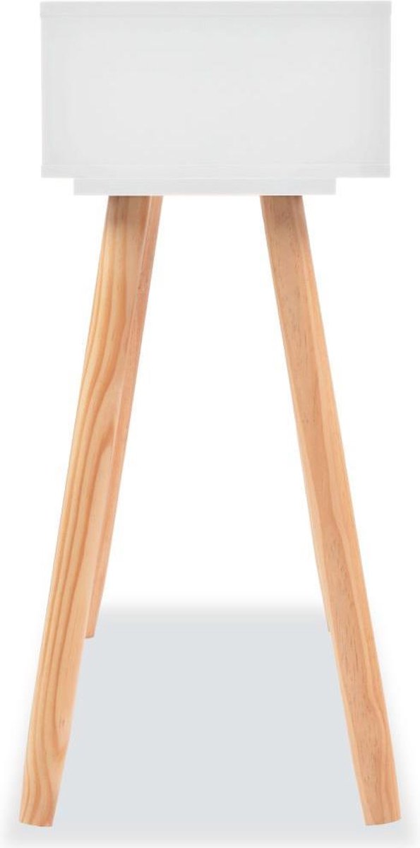 Vidaxl Wandtafel 80x30x72 Cm Massief Grenenhout - Wit