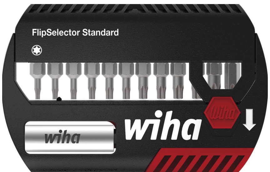 Wiha Bitset FlipSelector Standard 25 mm TORX® 15-delig 1/4" C6,3 met riemclip in blister - 39056