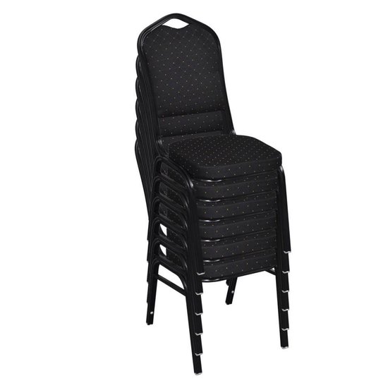 Vidaxl Eetkamerstoelen 10 St Stof - Zwart