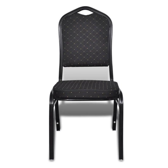 Vidaxl Eetkamerstoelen 10 St Stof - Zwart