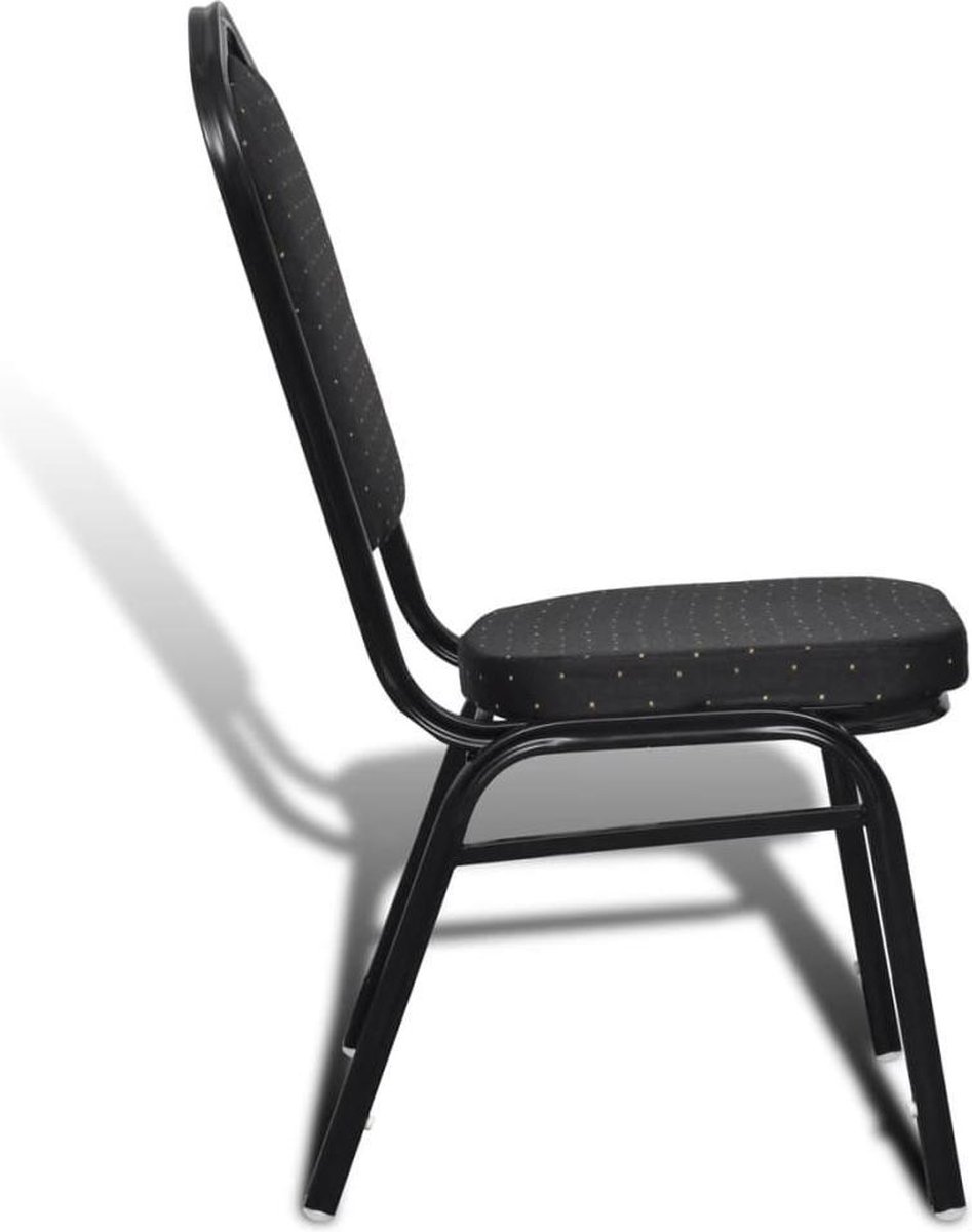 Vidaxl Eetkamerstoelen 10 St Stof - Zwart