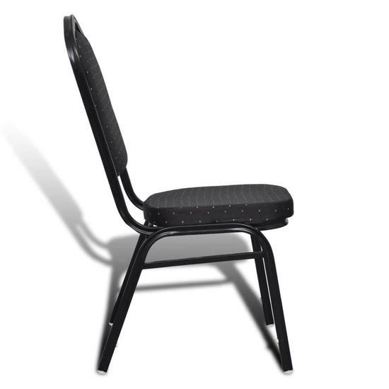 Vidaxl Eetkamerstoelen 10 St Stof - Zwart