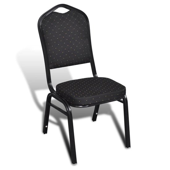 Vidaxl Eetkamerstoelen 10 St Stof - Zwart