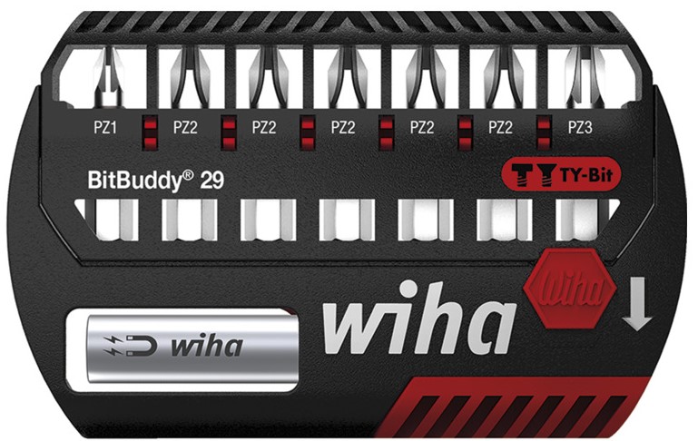 Wiha Bitset BitBuddy® TY-bit 29 mm Pozidriv 9-delig 1/4" C6,3 - 42098