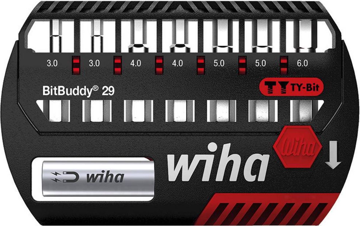 Wiha Bitset BitBuddy® TY-bit 29 mm Zeskant 9-delig 1/4" C6,3 - 42135