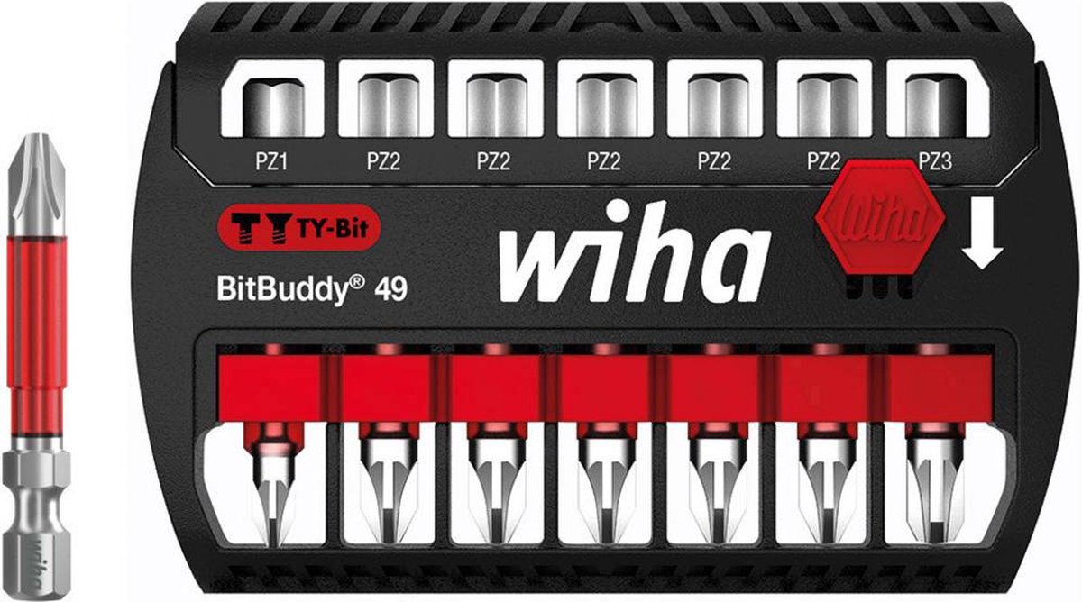 Wiha Bitset BitBuddy® TY-bit 49 mm Pozidriv 8-delig 1/4" E6,3 - 42099