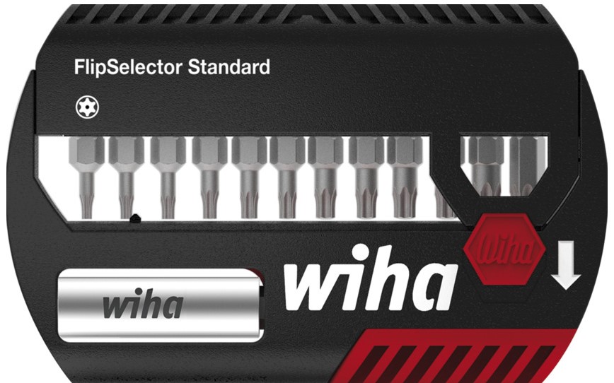 Wiha Bitset FlipSelector Standard 25 mm TORX® Tamper Resistant (met boring) 15-delig 1/4" C6,3 met riemclip in blister - 39057