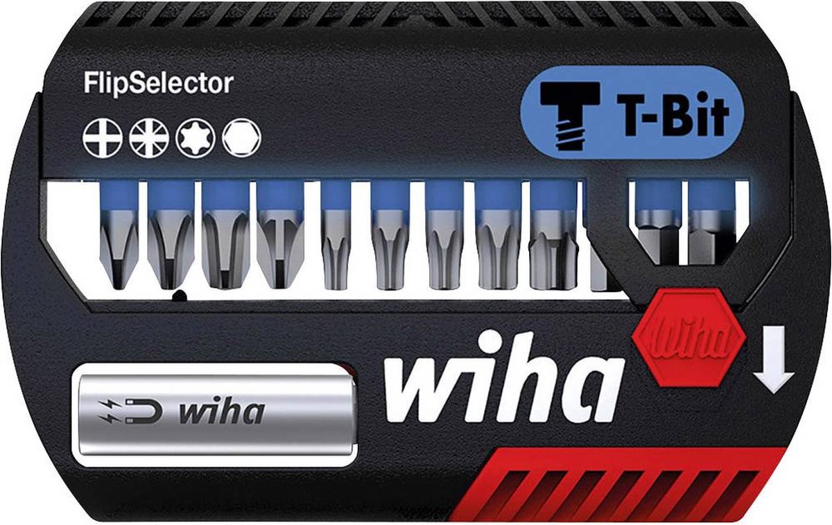 Wiha Bitset FlipSelector T-bit 25 mm assorti 14-delig 1/4" C6,3 - 41826