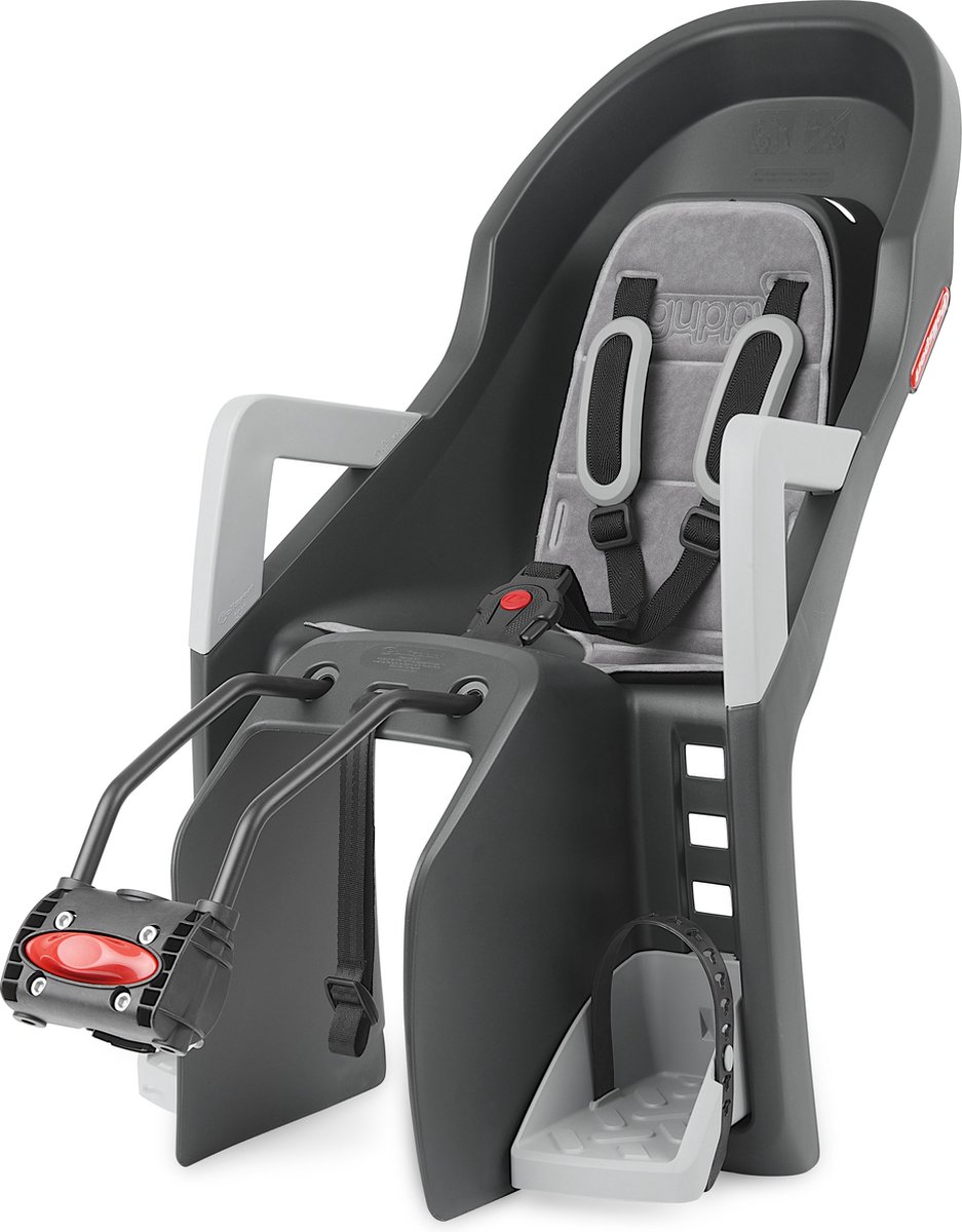 Polisport Fietszitje Achter Guppy Maxi Framebevestiging/grijs - Zwart
