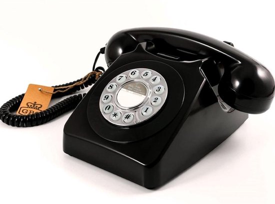 GPO 746 Druktoets Retro Telefoon - Zwart
