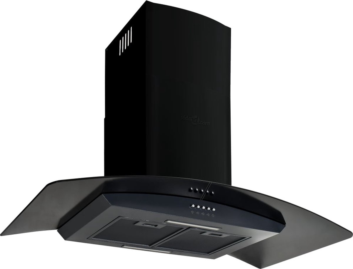 Vidaxl Wandafzuigkap 756 M³/u 90 Cm Roestvrij Staal - Zwart