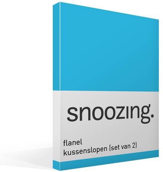 Snoozing Flanel Kussenslopen (Set Van 2) - 100% Geruwde Flanel-katoen - 40x60 Cm - Kindermaat - - Blauw