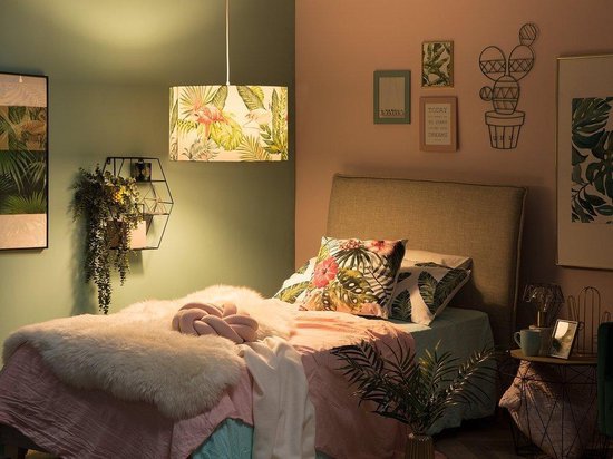 Beliani Flamingo Hanglamp Polyester 50 X 50 Cm - Groen