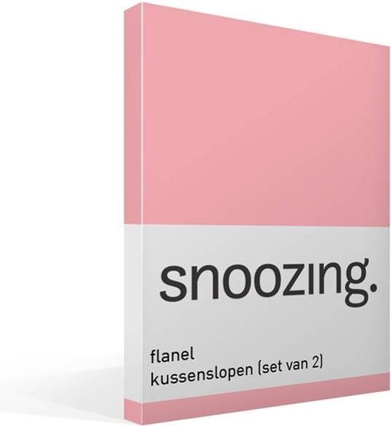 Snoozing Flanel Kussenslopen (Set Van 2) - 100% Geruwde Flanel-katoen - 40x60 Cm - Kindermaat - - Roze