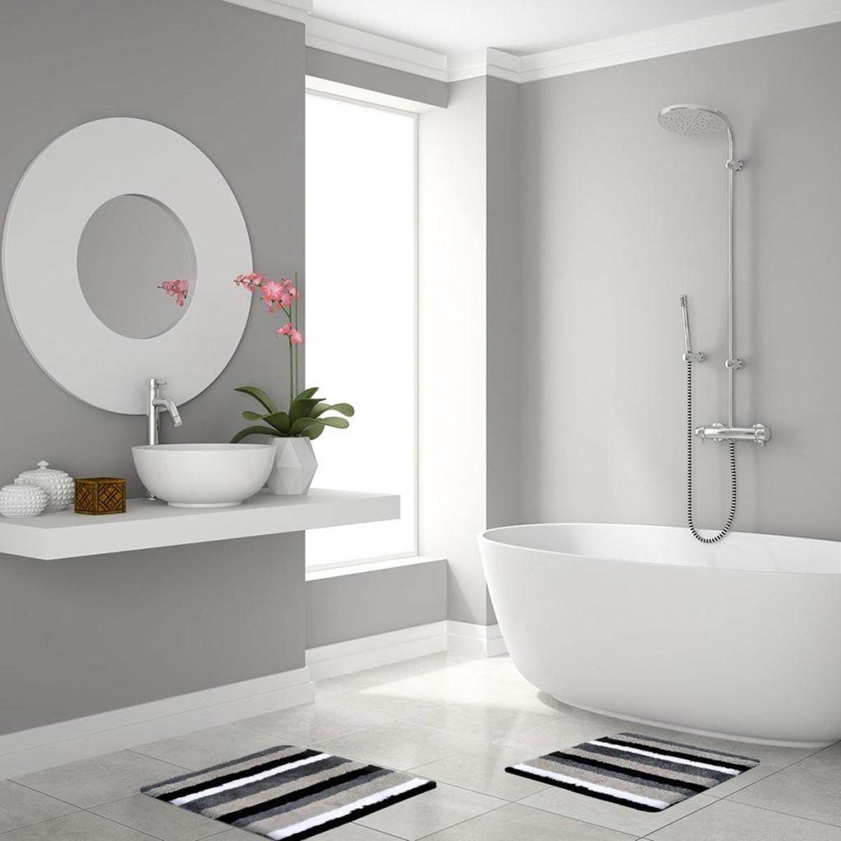 Ridder Badkamermat Carl 55x50 Cm 7102807 - Grijs