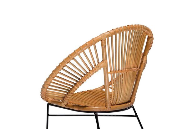 Beliani Sarita Eetkamerstoel Rotan 48 X 70 Cm - Beige