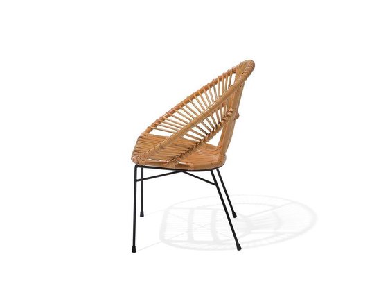 Beliani Sarita Eetkamerstoel Rotan 48 X 70 Cm - Beige