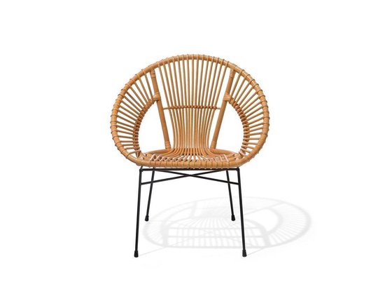 Beliani Sarita Eetkamerstoel Rotan 48 X 70 Cm - Beige
