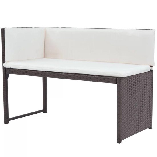Vidaxl 5-delige Tuinset Staal Poly Rattan - Bruin