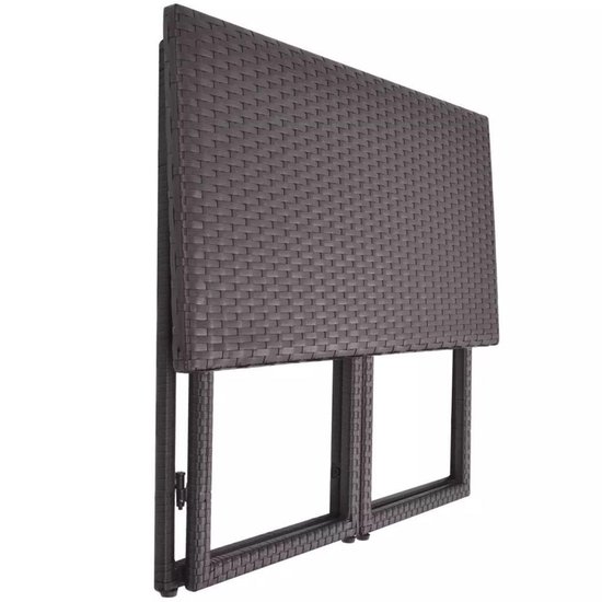 Vidaxl 5-delige Tuinset Staal Poly Rattan - Bruin