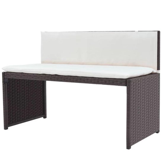Vidaxl 5-delige Tuinset Staal Poly Rattan - Bruin