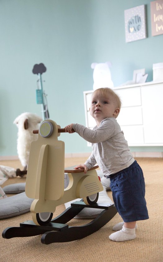 CHILDWOOD Hobbelscooter Beige En Cwrscr - Zwart