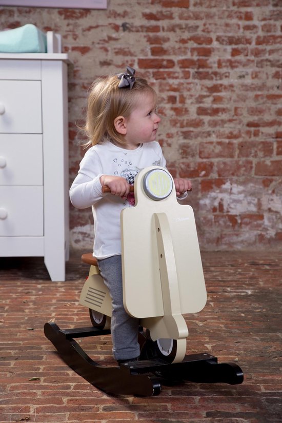 CHILDWOOD Hobbelscooter Beige En Cwrscr - Zwart