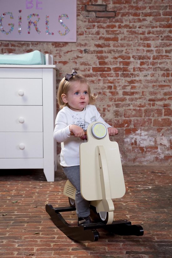 CHILDWOOD Hobbelscooter Beige En Cwrscr - Zwart