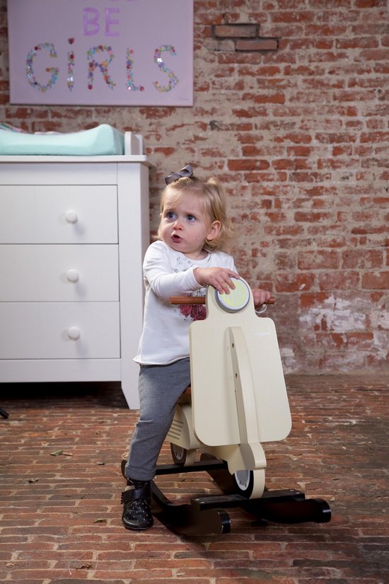 CHILDWOOD Hobbelscooter Beige En Cwrscr - Zwart